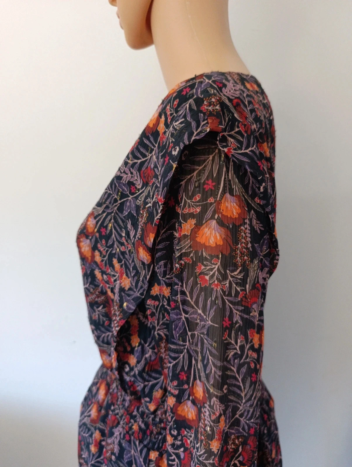 Vestido florido LH T40 - Mangas com babados - Cintura elástica - Forrado – photo 6